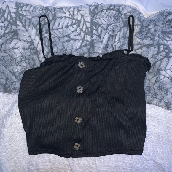 Black Tank w/ Buttons - Picture 2 of 4